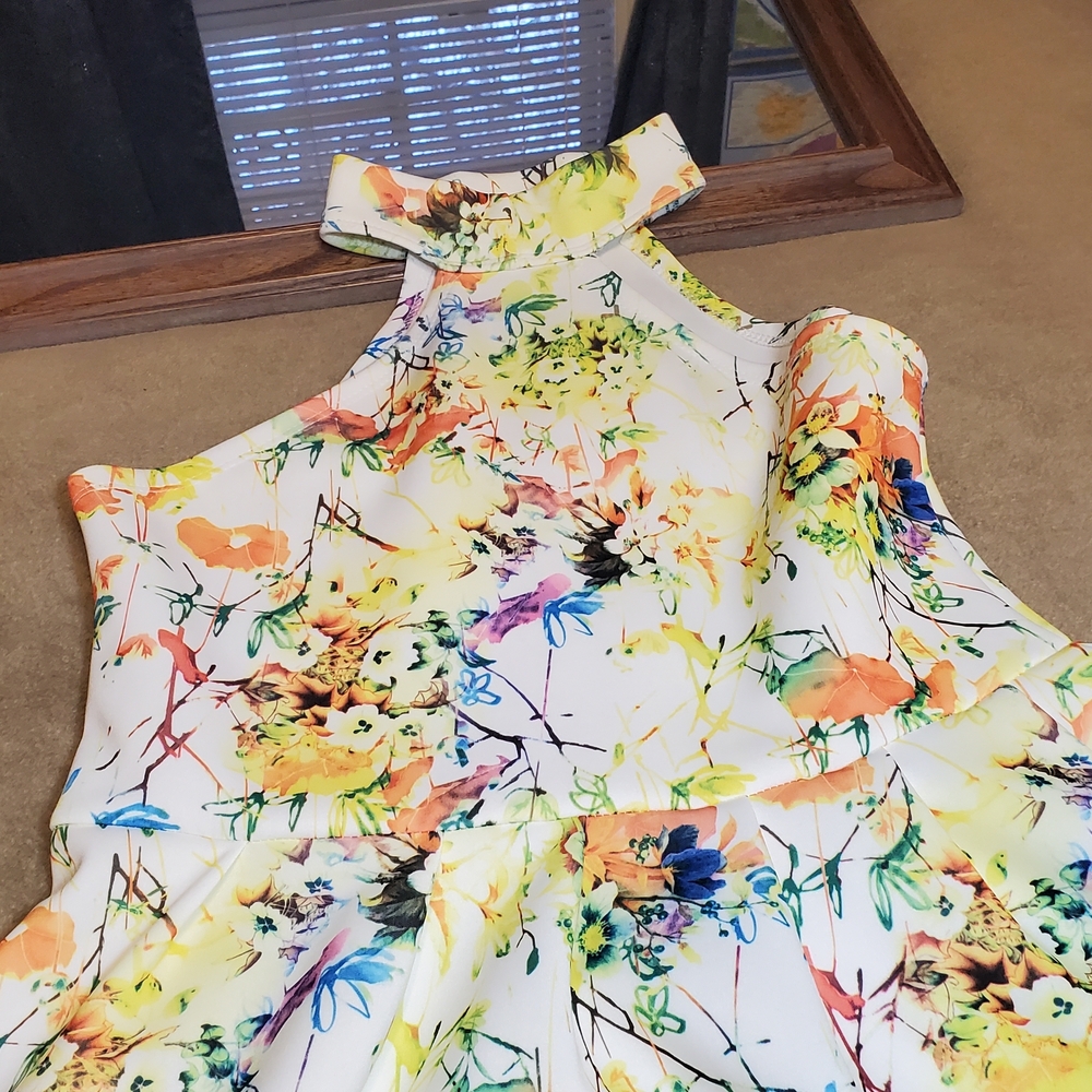 Women's Floral Fit And Flare Halter Dress Size Medium - Picture 6 of 9